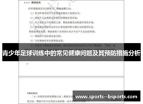 青少年足球训练中的常见健康问题及其预防措施分析